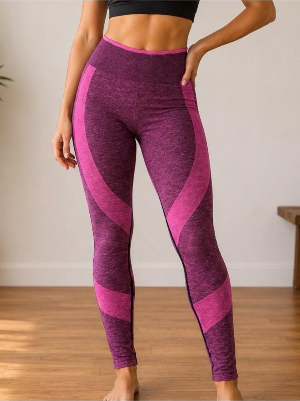 PINK Victoria’s Secret Seamless High Rise Leggings Purple Pink Size M